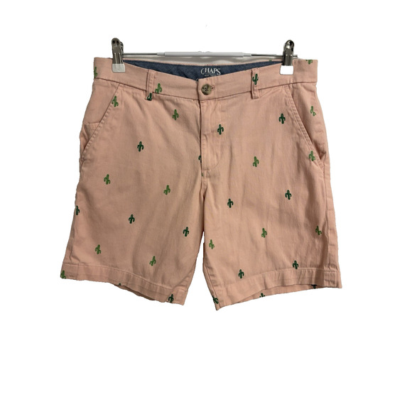 Chaps Men's 30X9 Coastland Wash Pink Cactus Chino Shorts Retro Twill Preppy Y2K - Picture 1 of 11